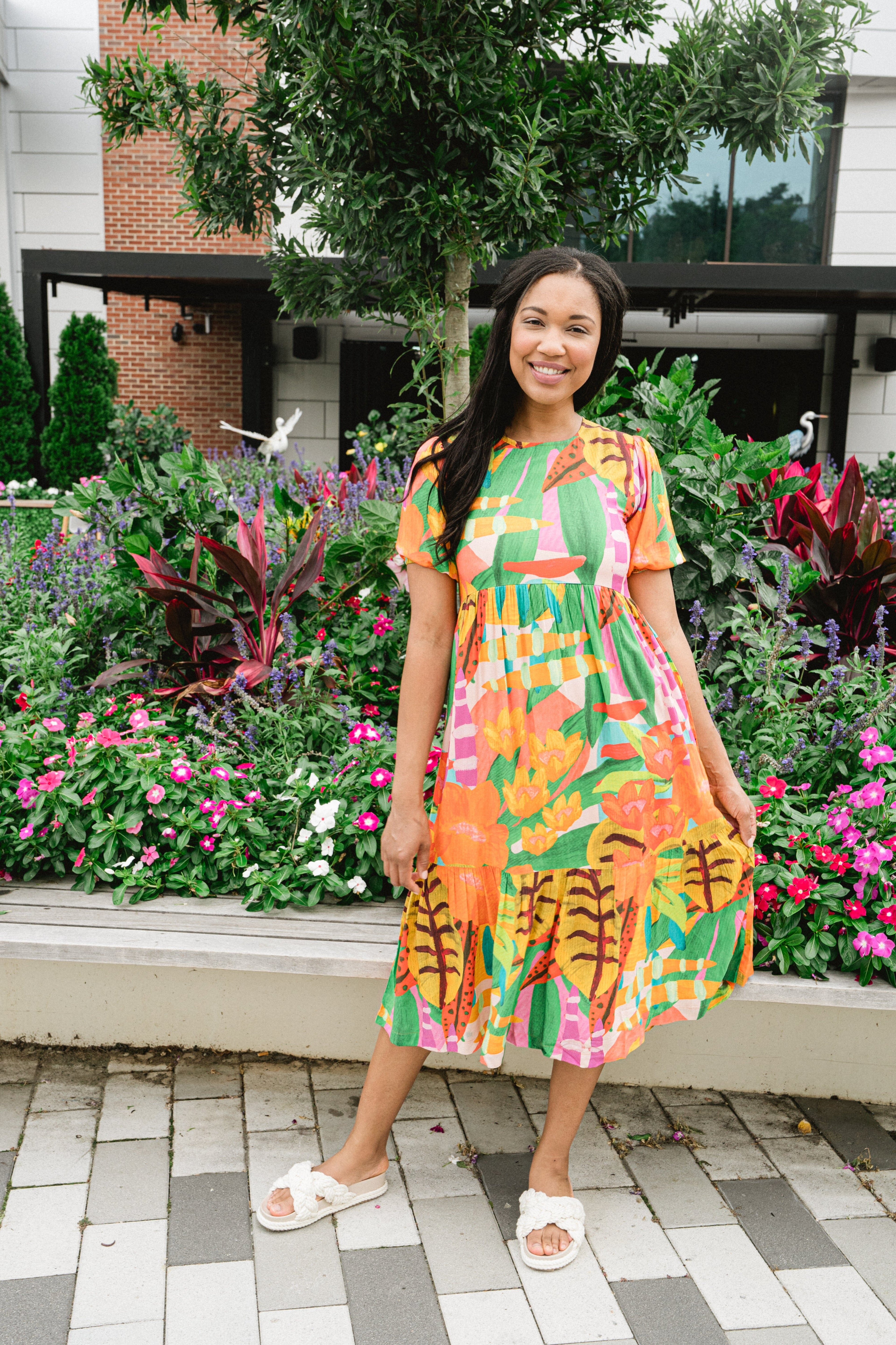 colorful midi dress - briton court