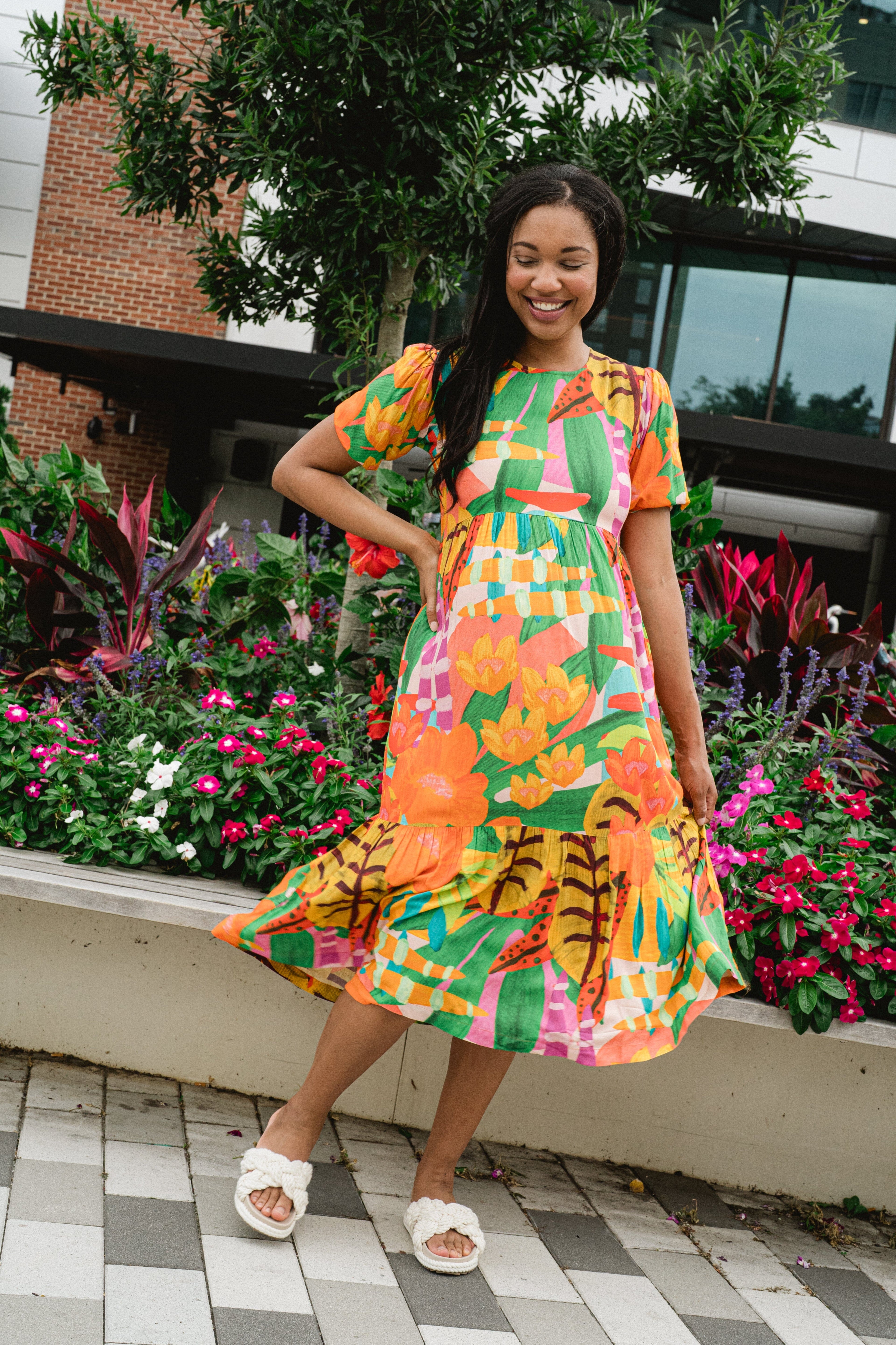 colorful midi dress - briton court