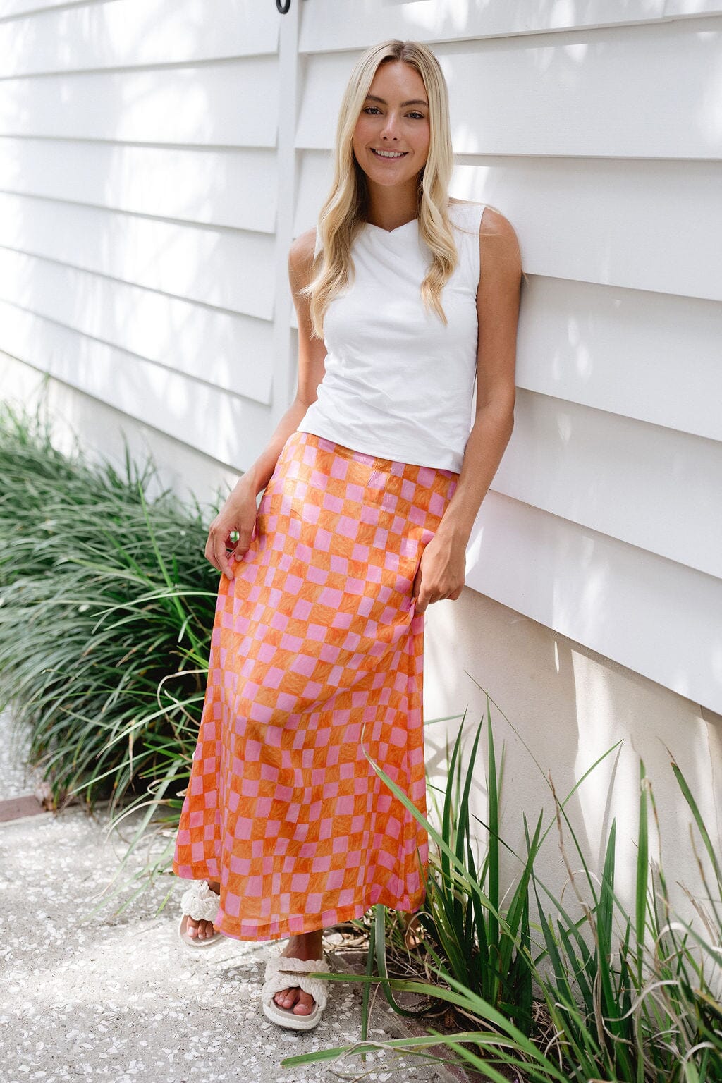 Sunset Check Tiffany Skirt