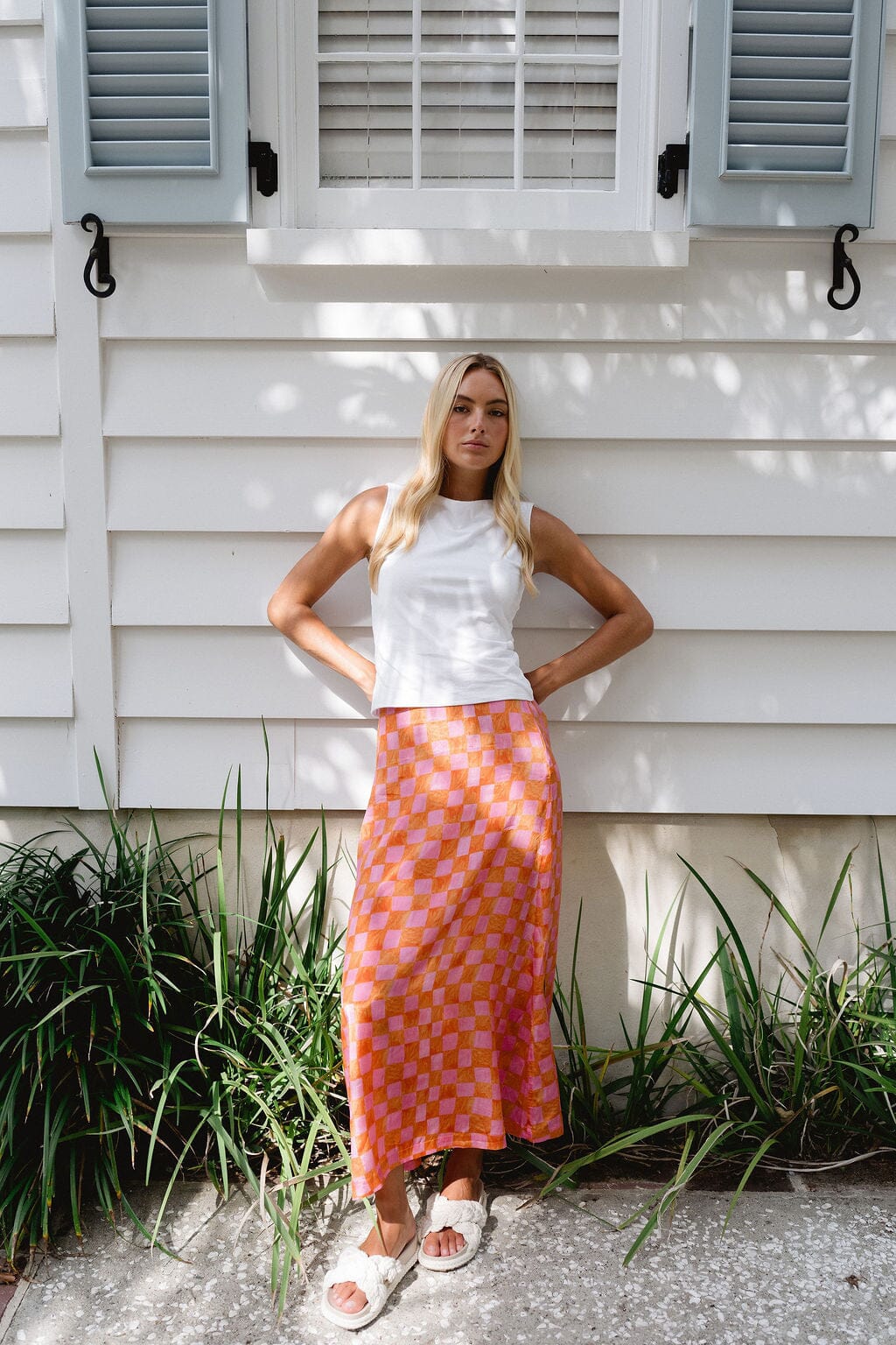 Sunset Check Tiffany Skirt-Briton Court