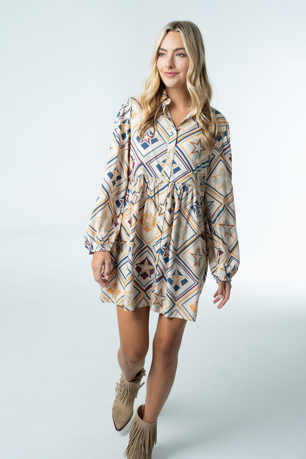 Frenchi Mini Dress – Star Print-Briton Court