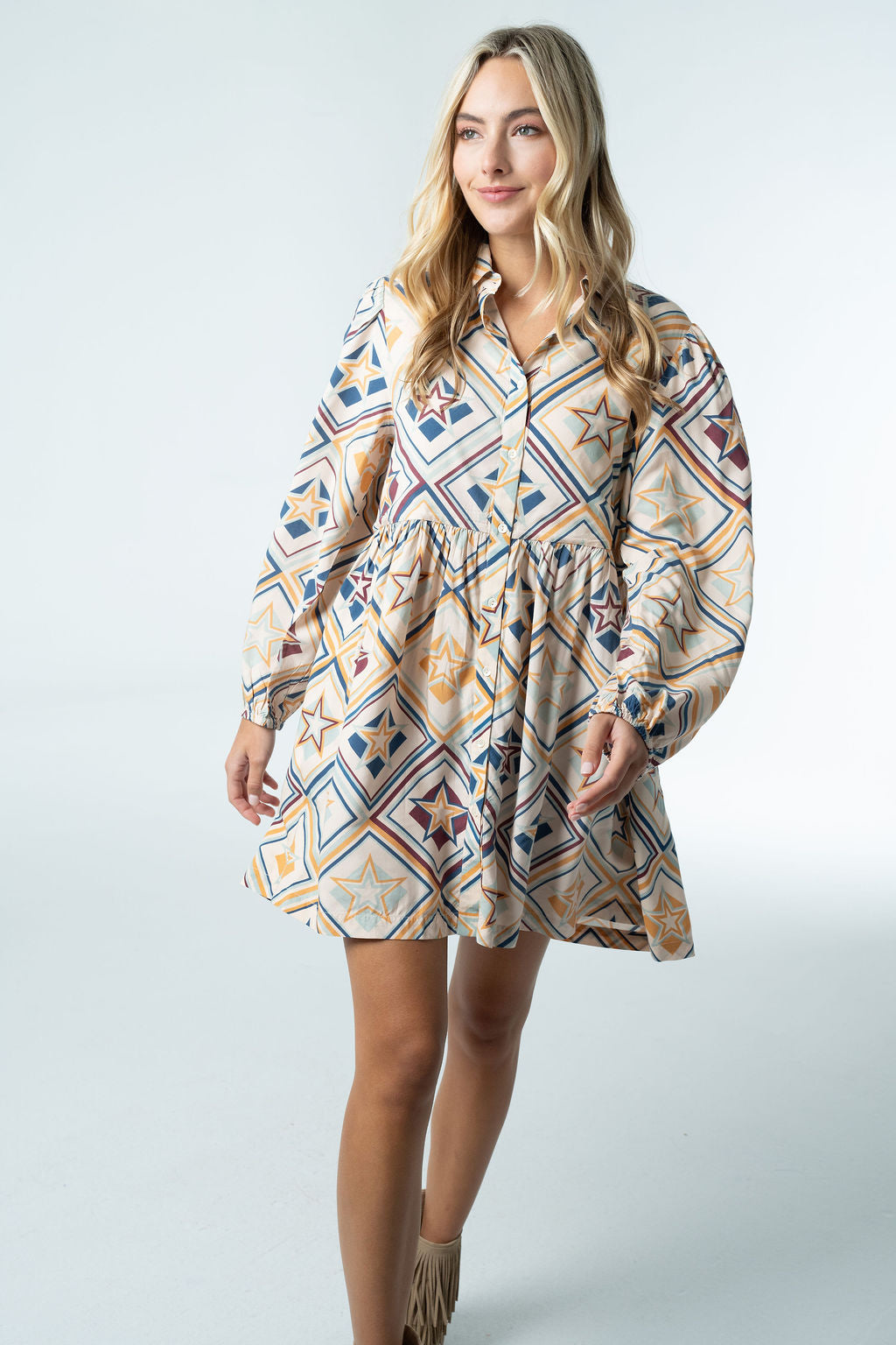 Frenchi Mini Dress – Star Print-Briton Court
