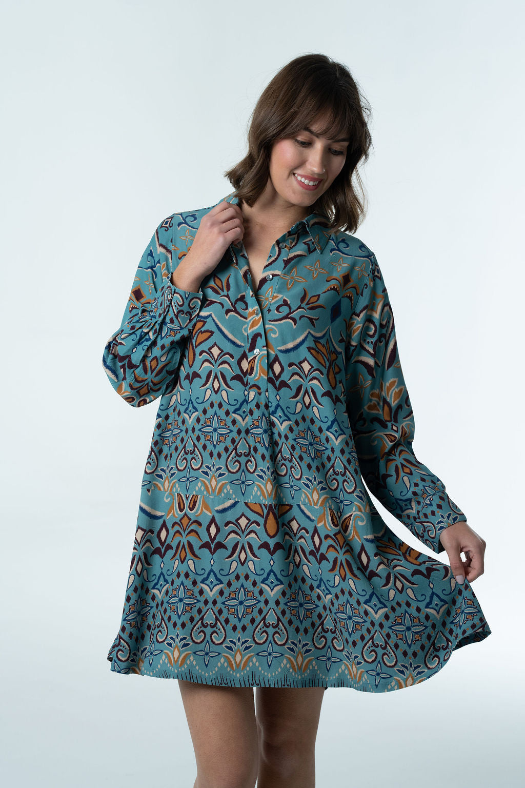 Margot Mini Dress – Mosaic Crepe-Briton Court