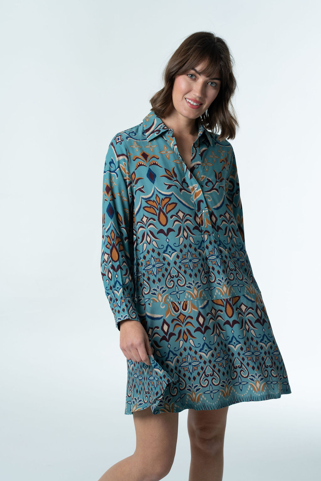 Margot Mini Dress – Mosaic Crepe-Briton Court