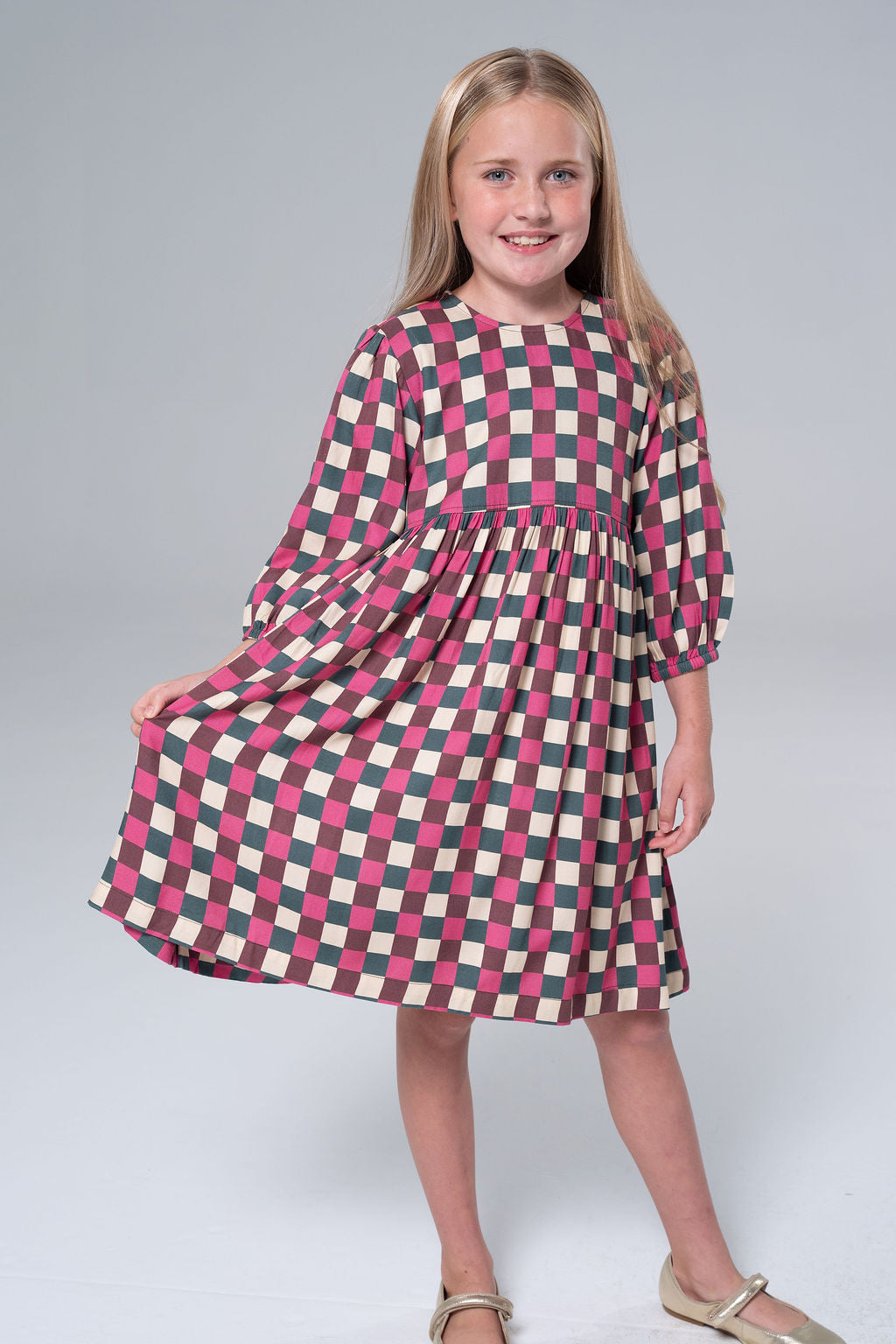 Autumn Check Dress-Briton Court