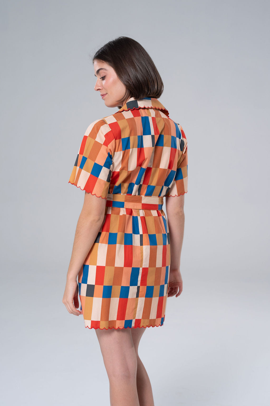 Monica Scalloped Mini Dress-Briton Court