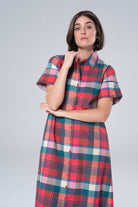 Kristina Plaid Maxi Shirt Dress-Briton Court