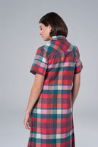 Kristina Plaid Maxi Shirt Dress-Briton Court
