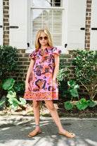 Girls Grayson Flutter Sleeve Dress-Briton Court