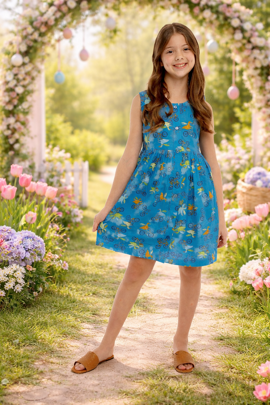 blue and yellow easter dress Powder Blue Plaid Twirl Dress – Just For Littles®️