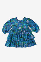 Girls Goldie Dress- Blue Turquoise-Briton Court