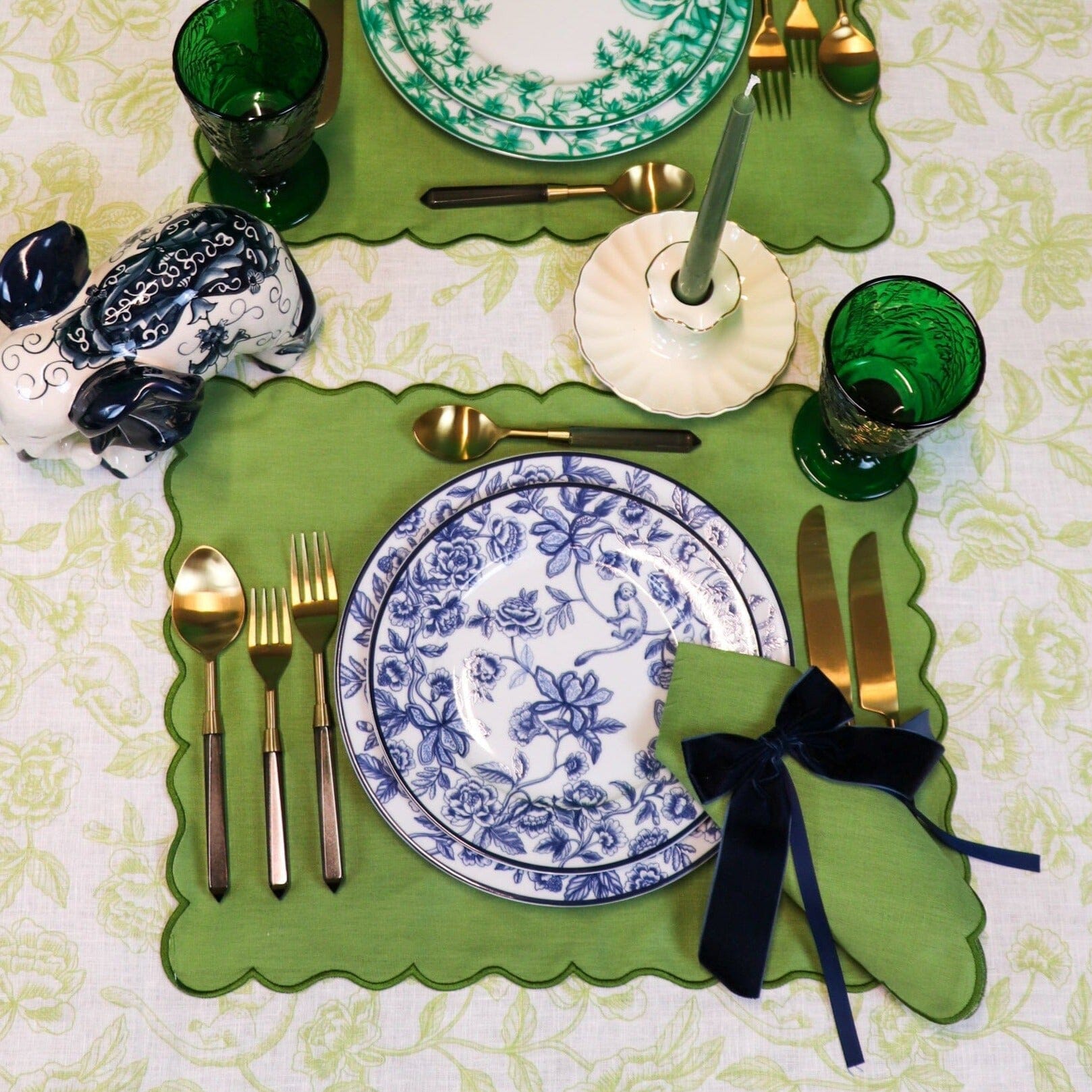 24 Extra Tall Pine Green Taper Candle - 6 Packs of 4-Briton Court