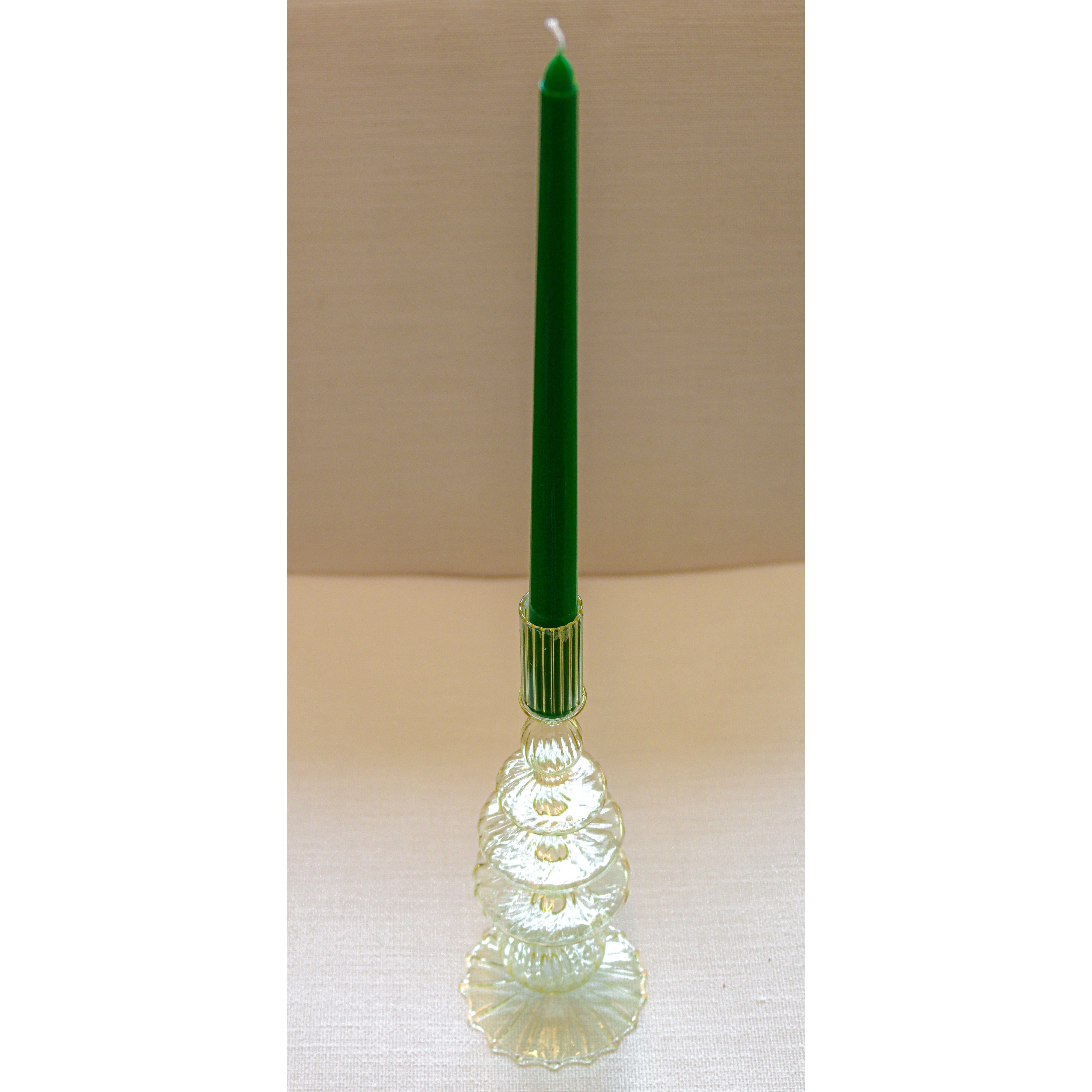 Extra Tall Pine Green Taper Candle, 1 Case of 24 Packs (4 Candles per Pack)-Briton Court