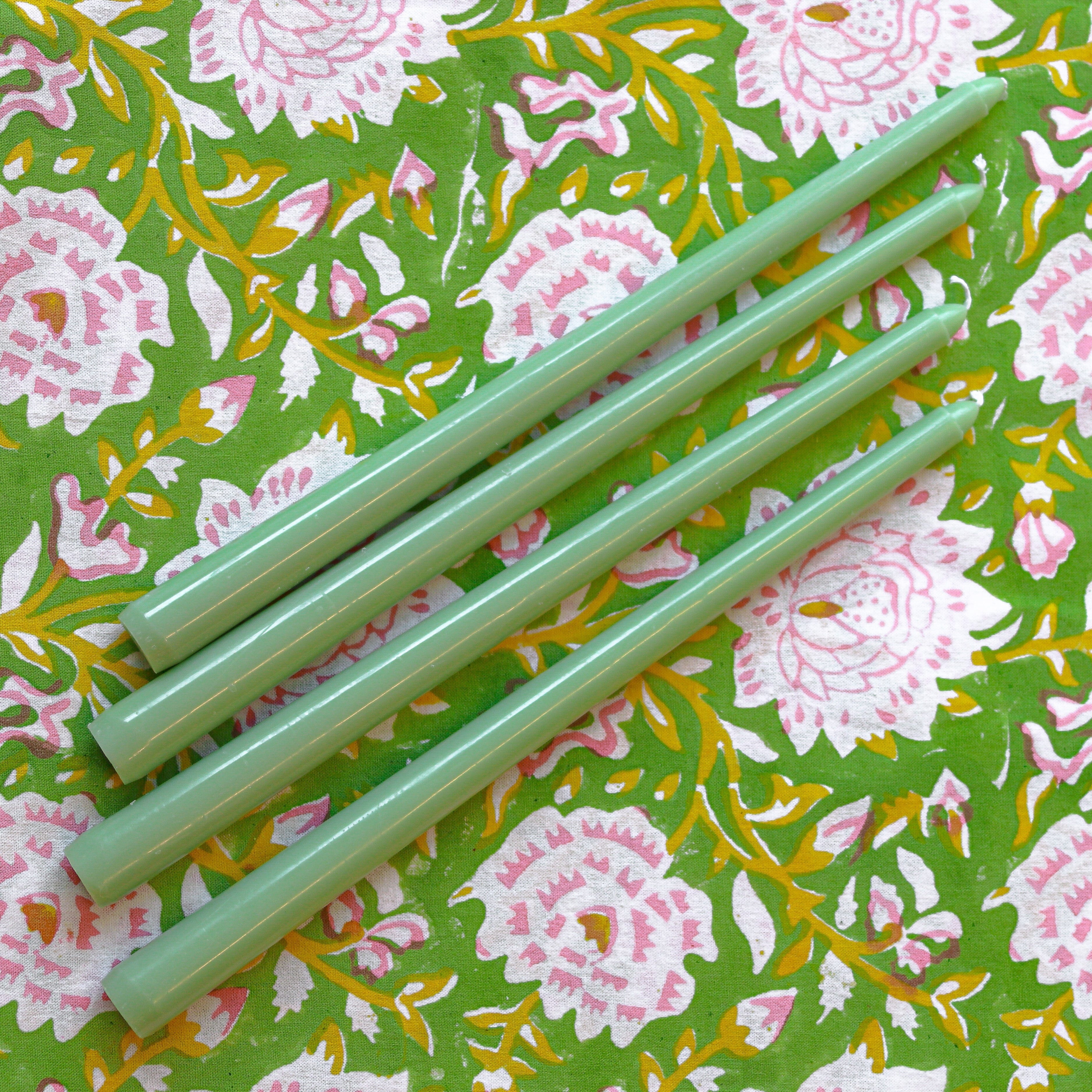 24 Extra Tall Pistachio Cream Taper Candle - 6 Packs of 4-Briton Court
