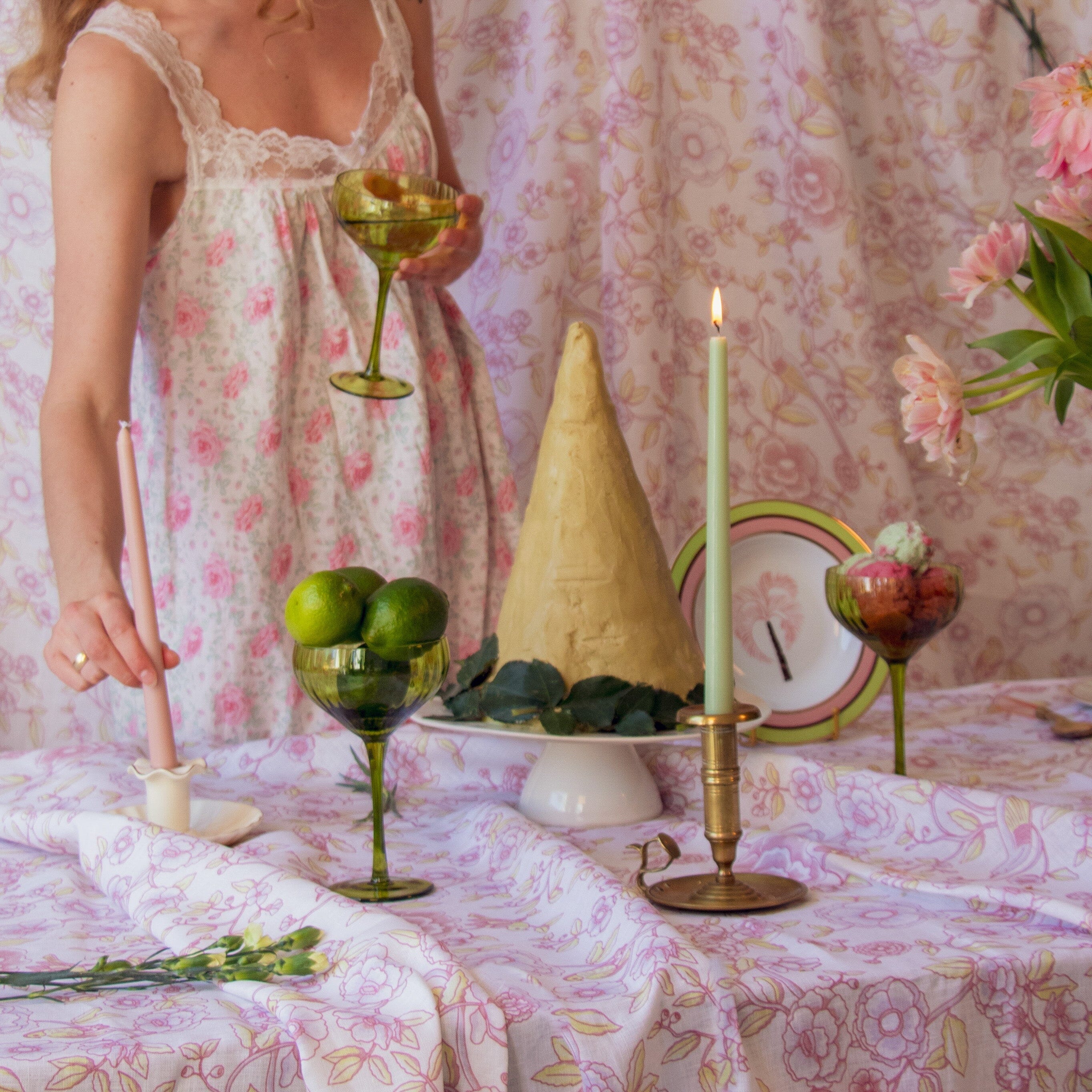 24 Extra Tall Pistachio Cream Taper Candle - 6 Packs of 4-Briton Court