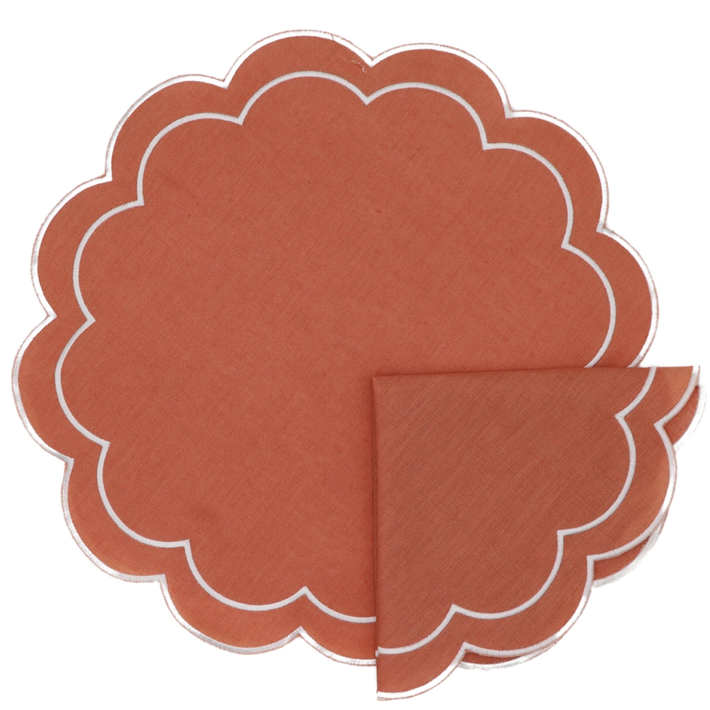 Salmon Sunset Placemat - Set of 4-Briton Court