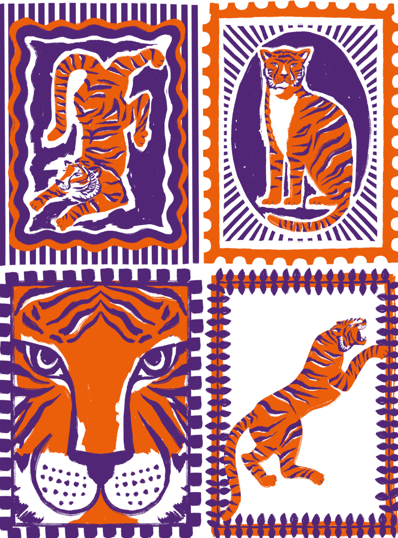 Girls Tiger Game Day Dress | Orange & Purple-Briton Court
