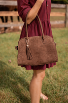Megan - Faux Suede Medicine Bag-Briton Court