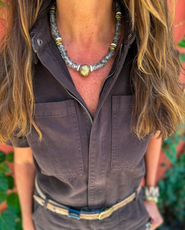Classic Glass Necklace | Light Gray-Briton Court