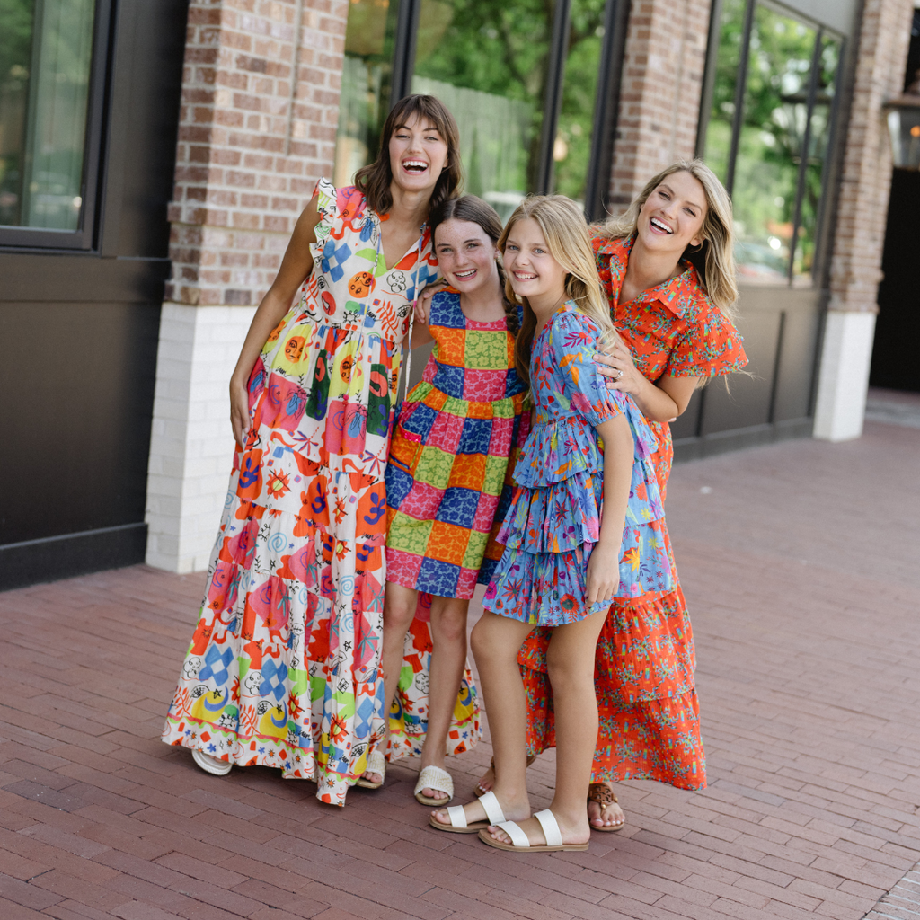 women and girls wearing briton court dresses