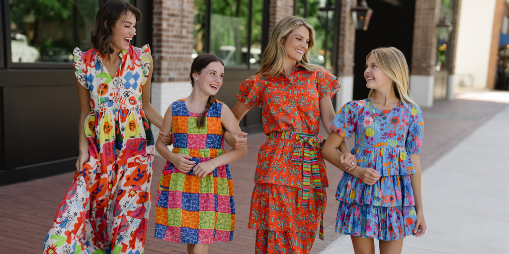 women and girls wearing briton court dresses