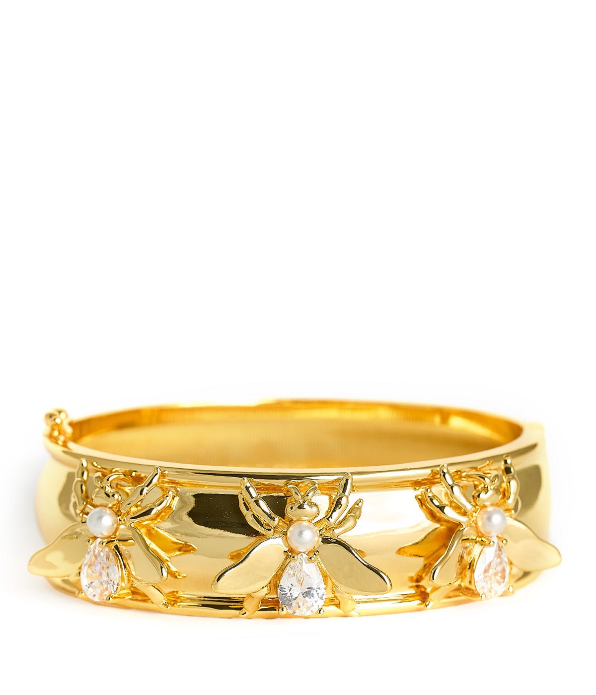 Bee Hinged Cuff - 18k Gold Plated-Briton Court