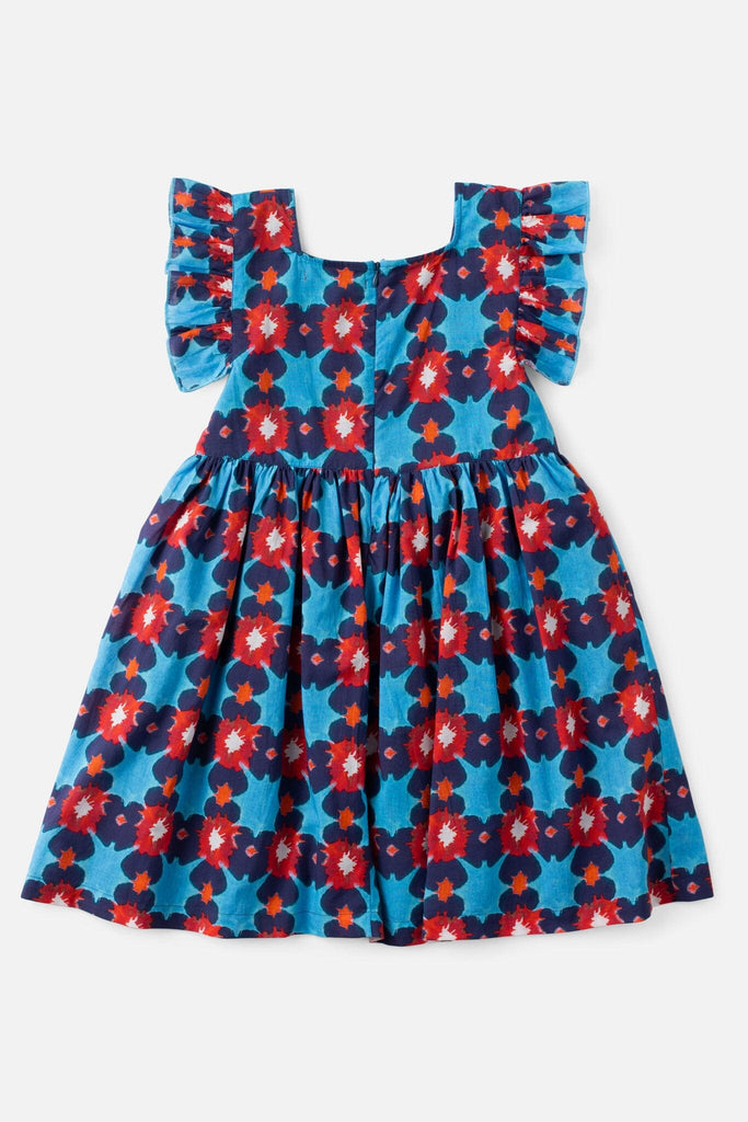 girls flutter sleeve tie dye dress - briton court