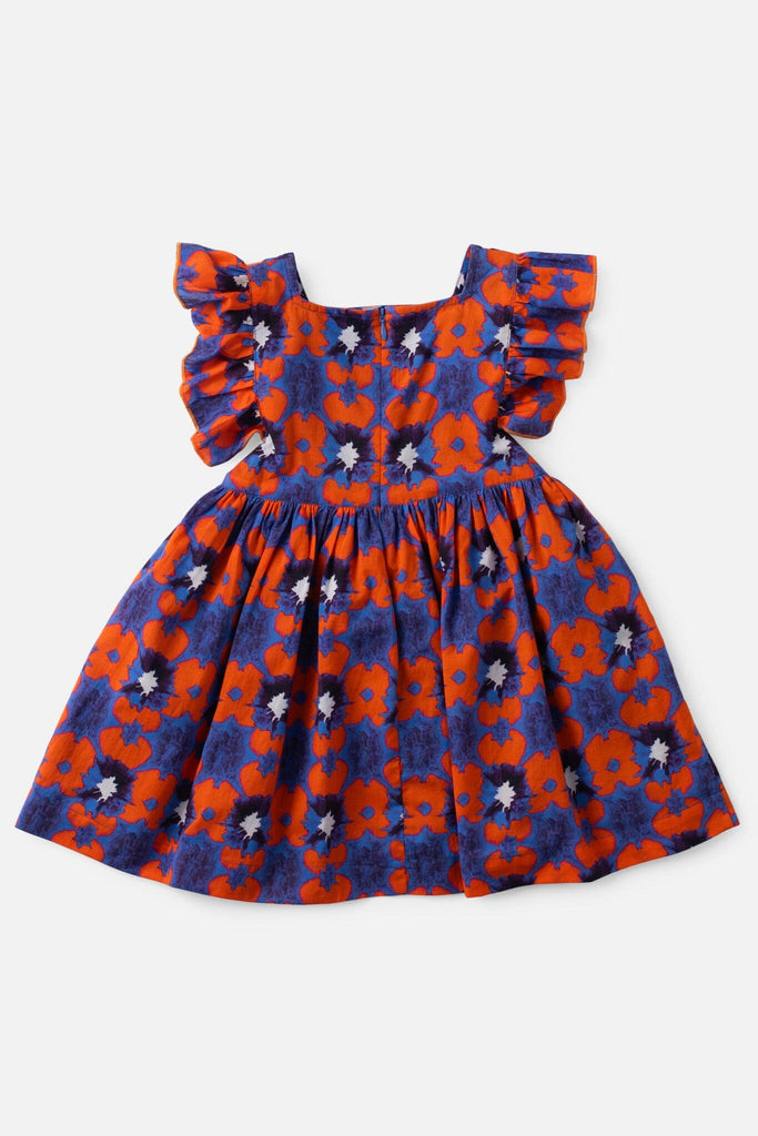 girls flutter sleeve tie dye dress - briton court