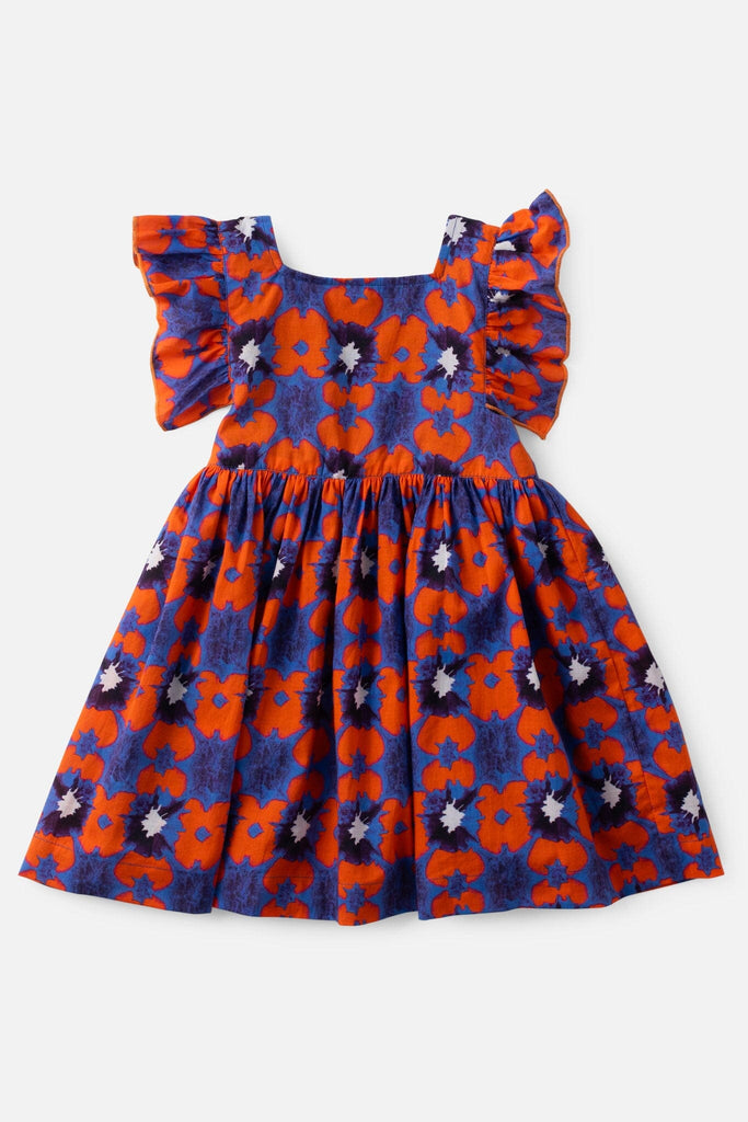 girls flutter sleeve tie dye dress - briton court