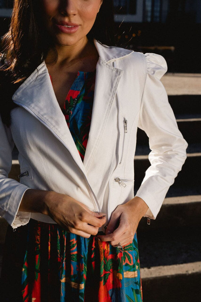 Moto Jacket - White-Briton Court