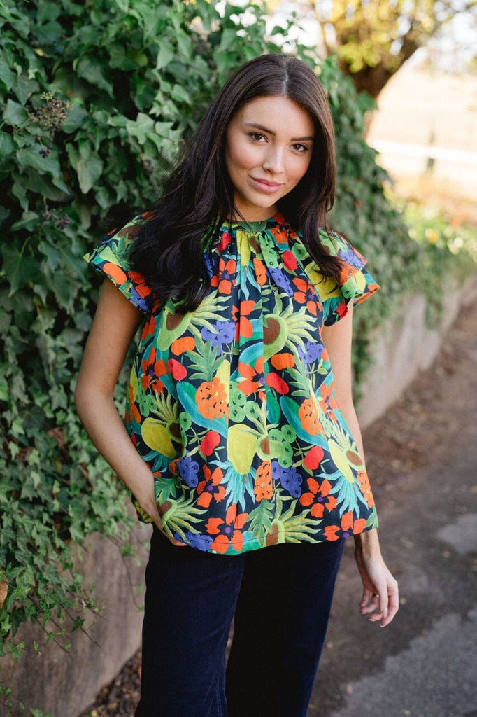 womens avocado printed blouse - briton court