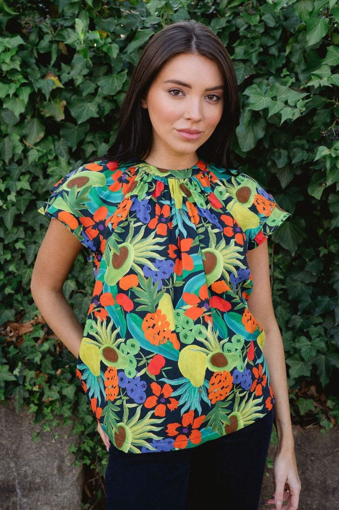 womens avocado printed blouse - briton court