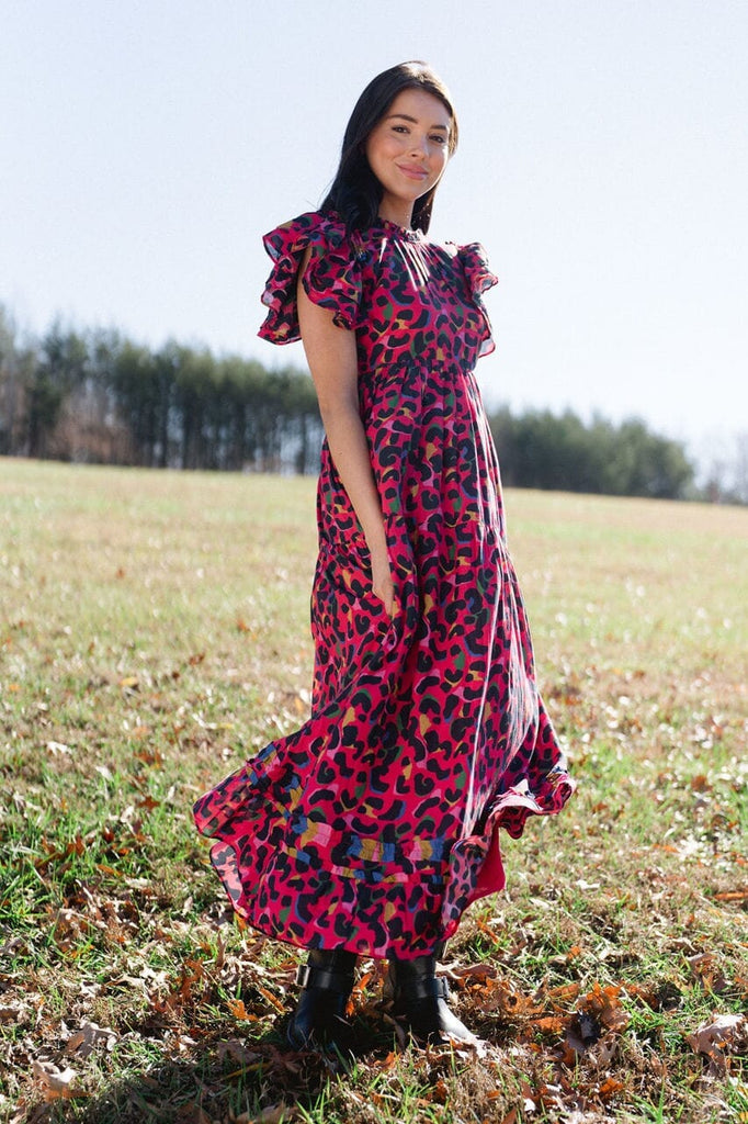 womens printed maxi dress - briton court