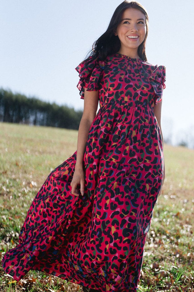 womens printed maxi dress - briton court