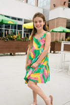 girl wearing printed dress - briton court