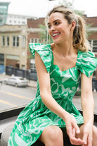 women's green mini dress - briton court
