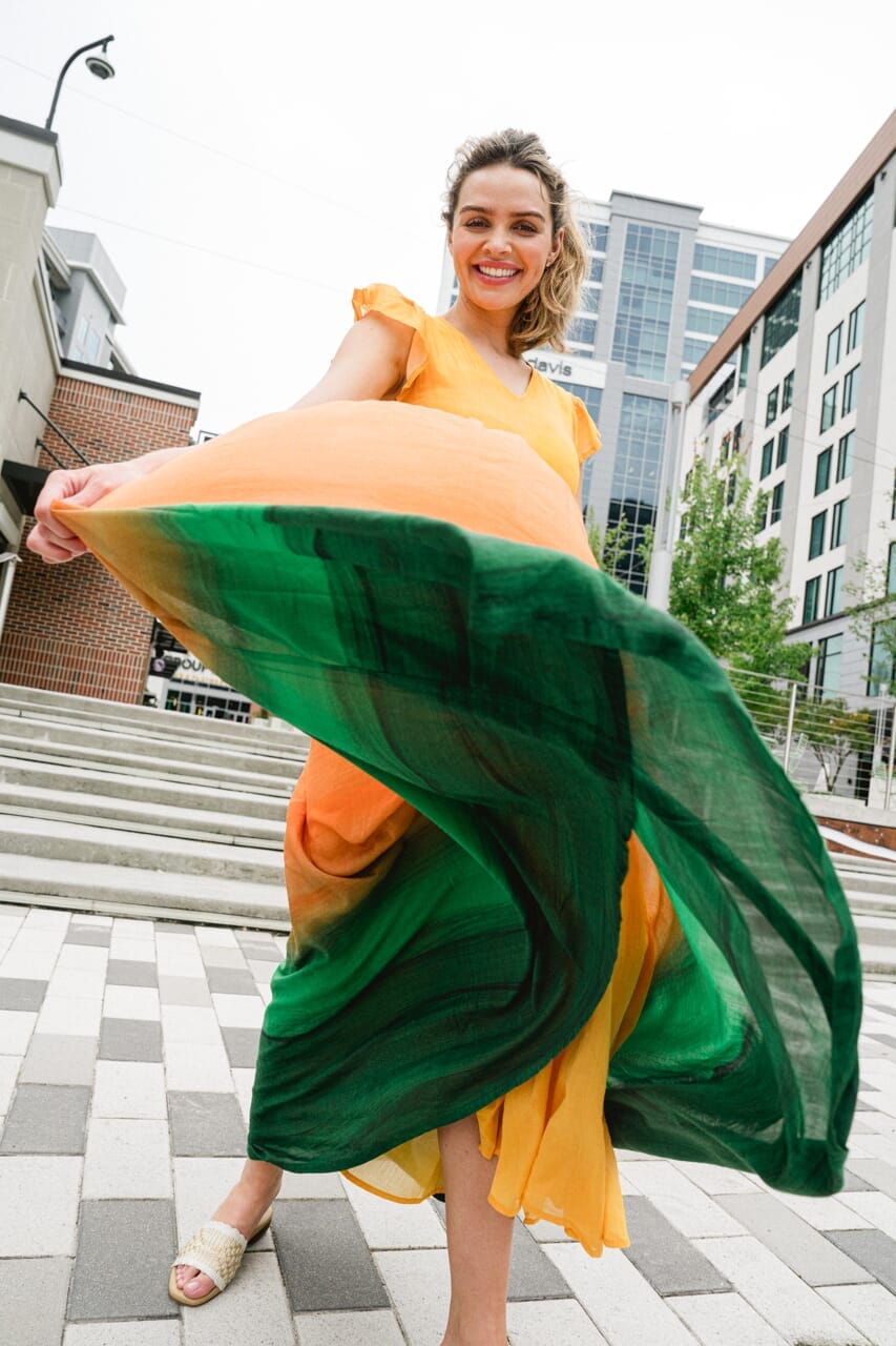 womens ombre maxi dress - briton court