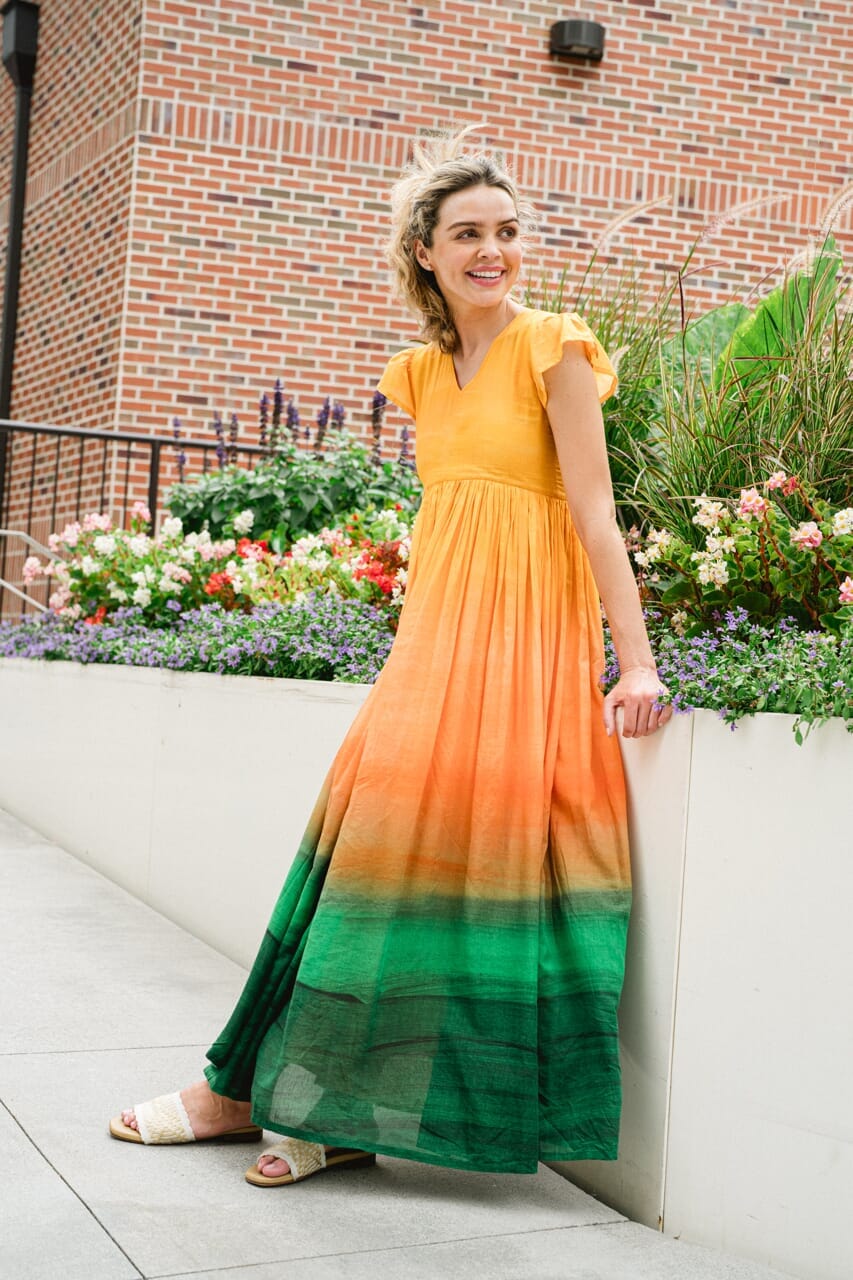 womens ombre maxi dress - briton court