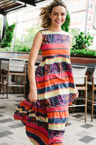 womens printed maxi dress - briton court