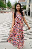 womens printed maxi dress - briton court