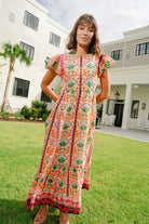 Lydia Flutter Sleeve Maxi Dress-Briton Court