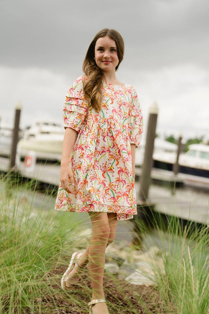 Girls Scout Dress - Pink Palm-Briton Court