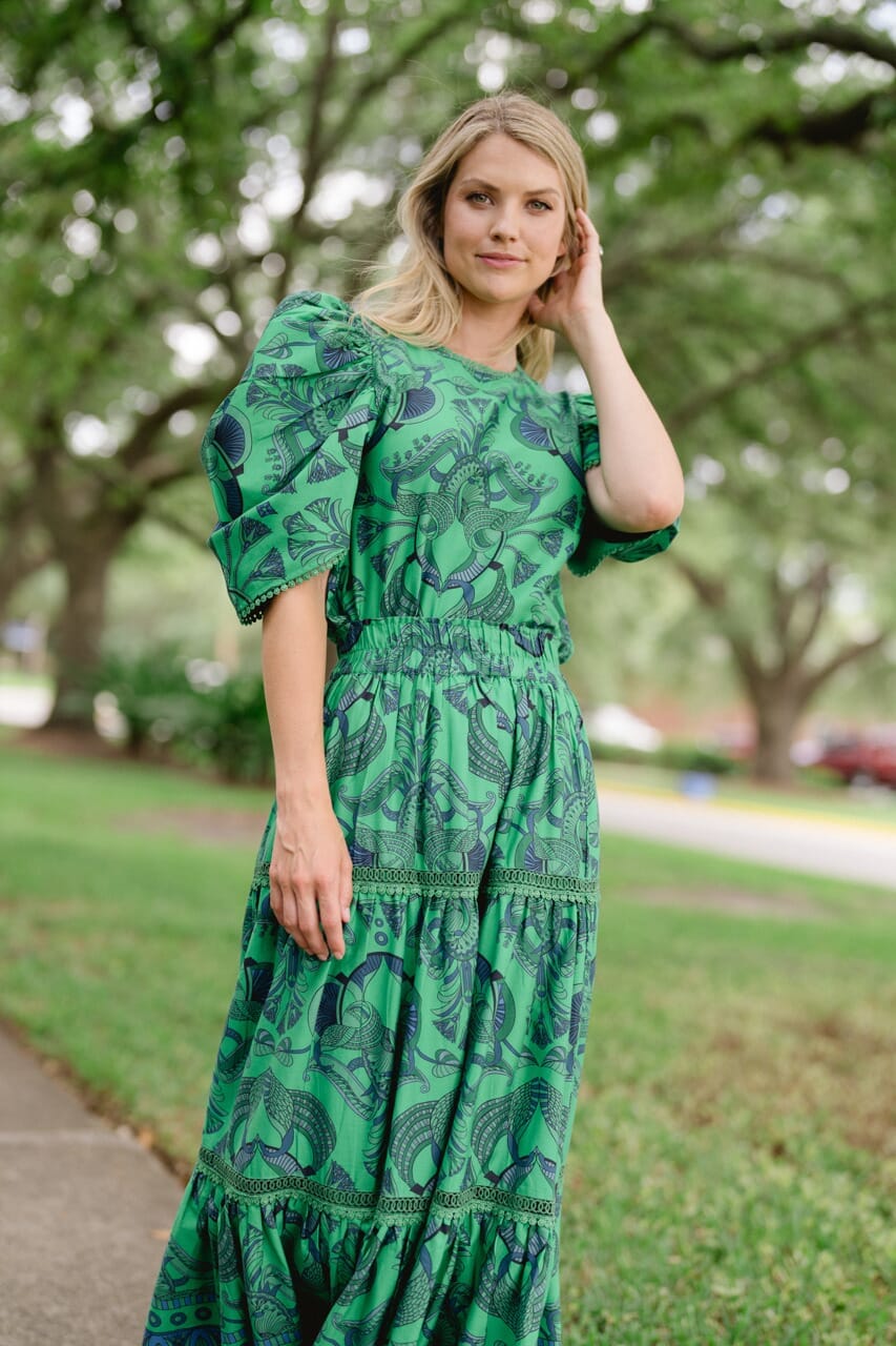 Isla Blouse- Emerald-Briton Court