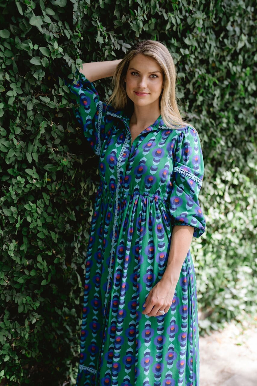 Alexi Maxi Dress- Winter Cobalt Green-Briton Court