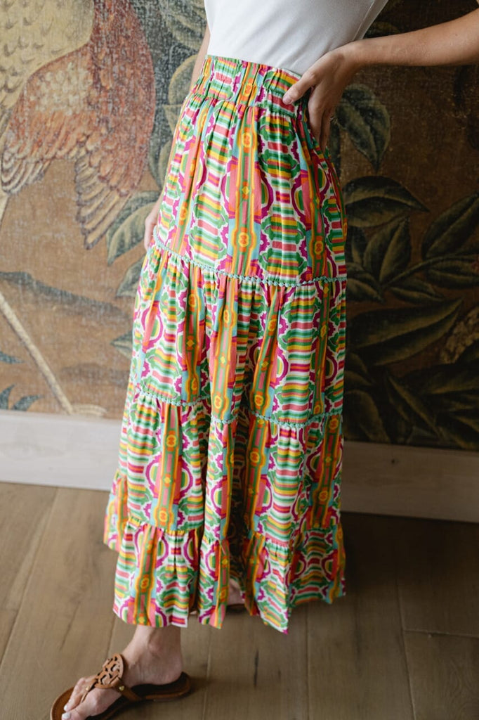 Savannah Maxi Skirt - Geo Print-Briton Court