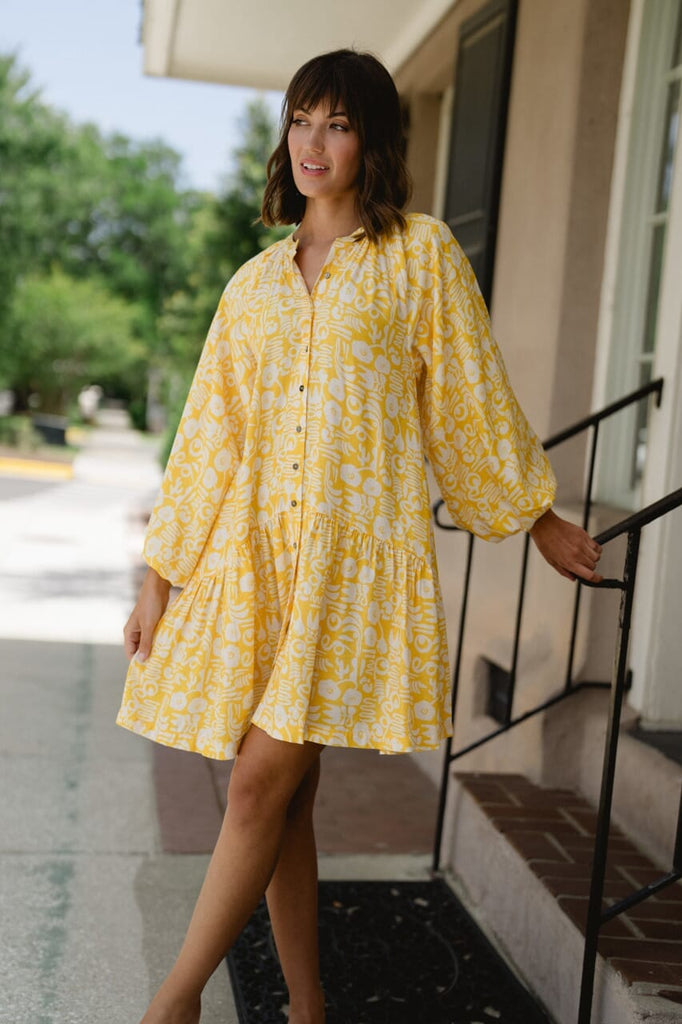 Callie Mini Dress - Yellow-Briton Court