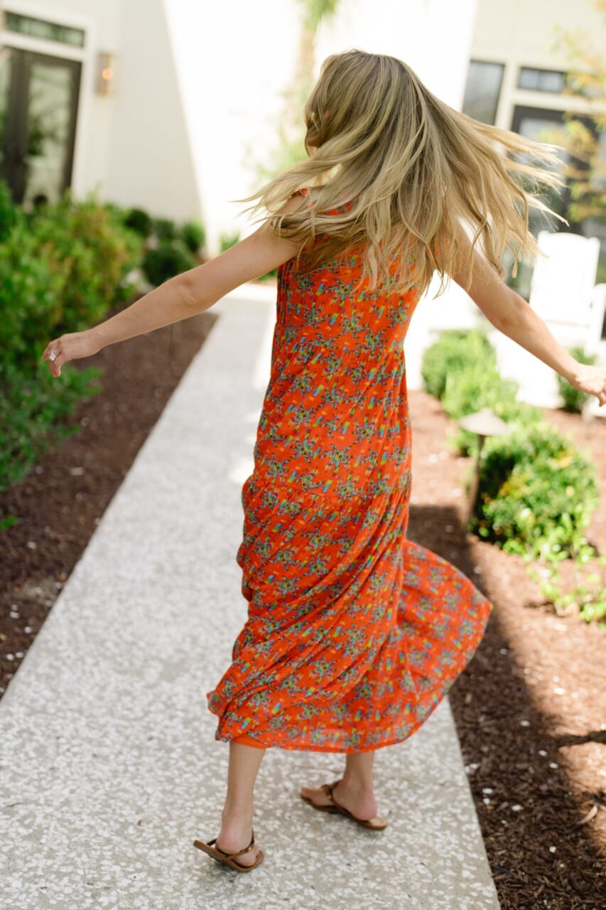 Clara Maxi Dress - Bright Coral-Briton Court