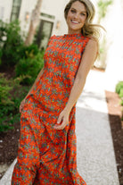 Clara Maxi Dress - Bright Coral-Briton Court