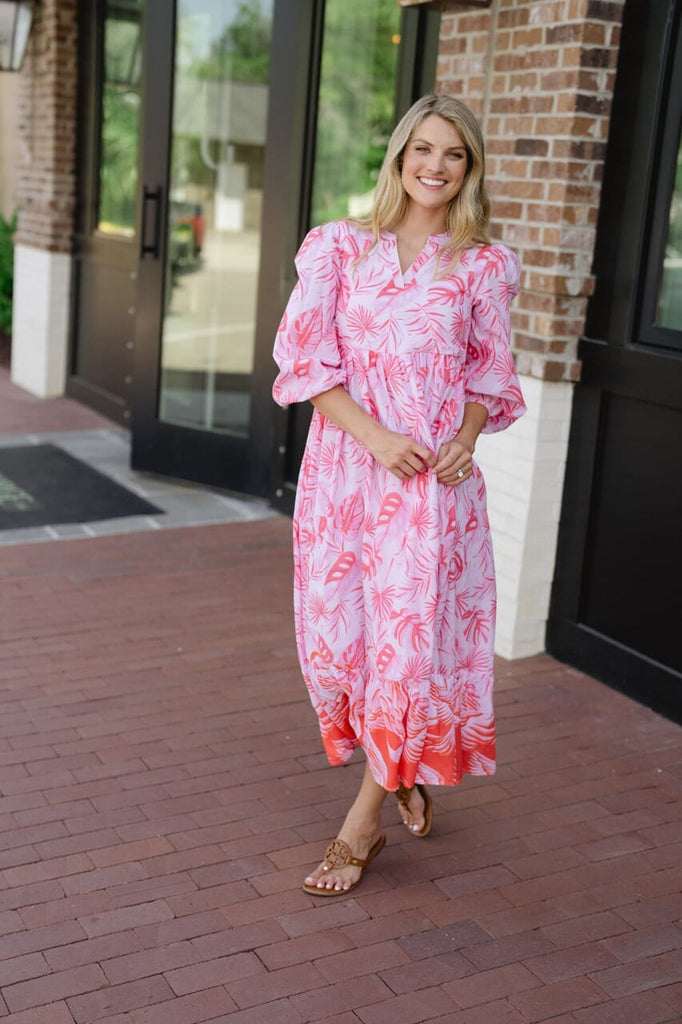 Long Sleeve Jenny Maxi Dress - Pink-Briton Court