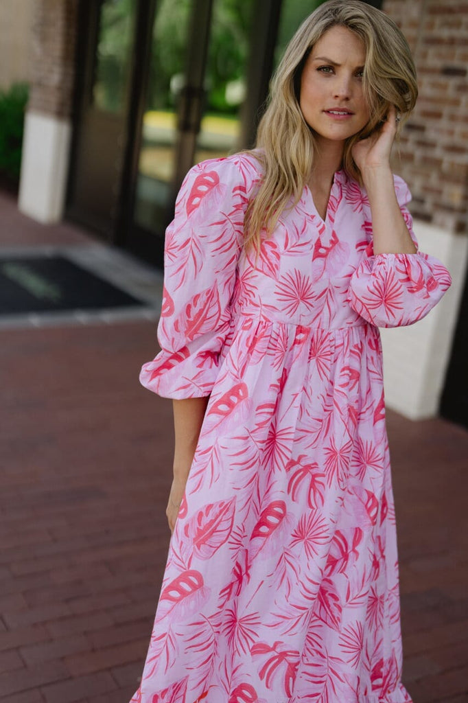 Long Sleeve Jenny Maxi Dress - Pink-Briton Court